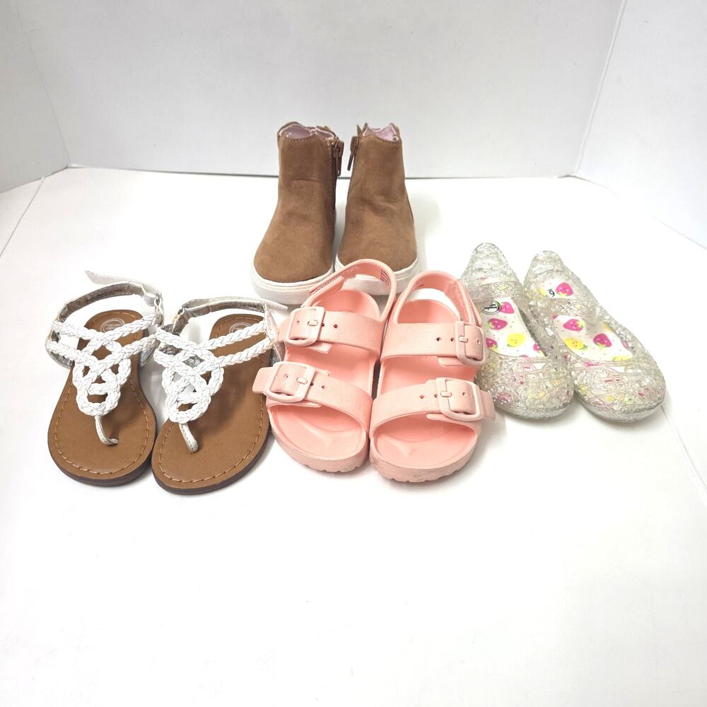 Lot Of 4 Pairs Of Toddler Girls Sz 6 Shoes Sandals + Boots Excellent Condition - Picture 2 of 9